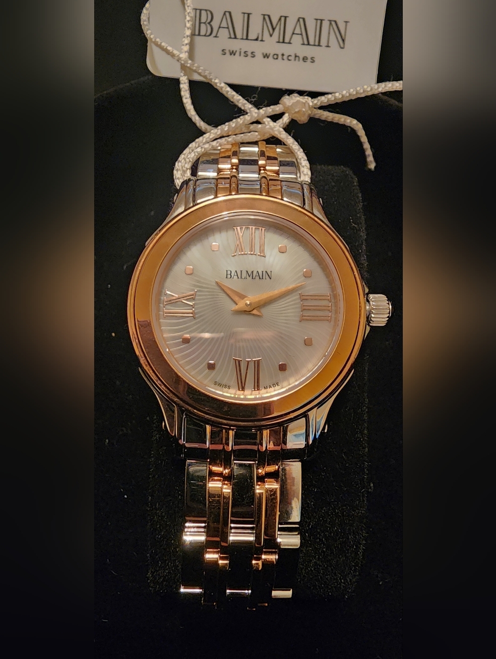 NWT Balmain Two-Tone Rose Gold & Silver Mother Of Pearl Women's Swiss Made Watch